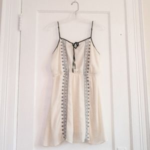 Zinga white cinched waist summer dress